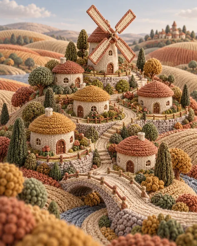 Texture Knitted Fantasy Villages