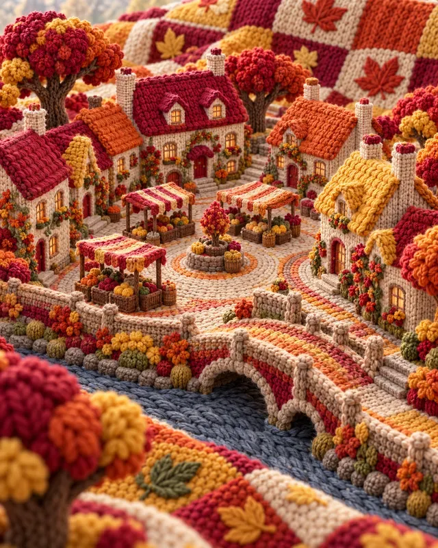 Texture Knitted Fantasy Villages