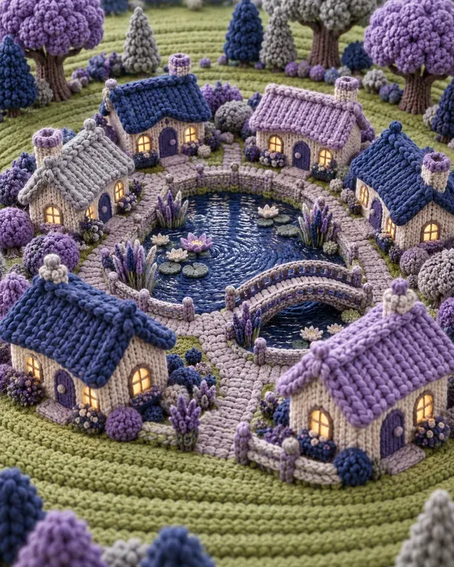 Texture Knitted Fantasy Villages