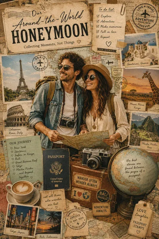 Vintage Travel Journal Collages