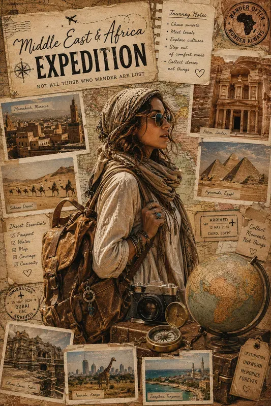 Vintage Travel Journal Collages