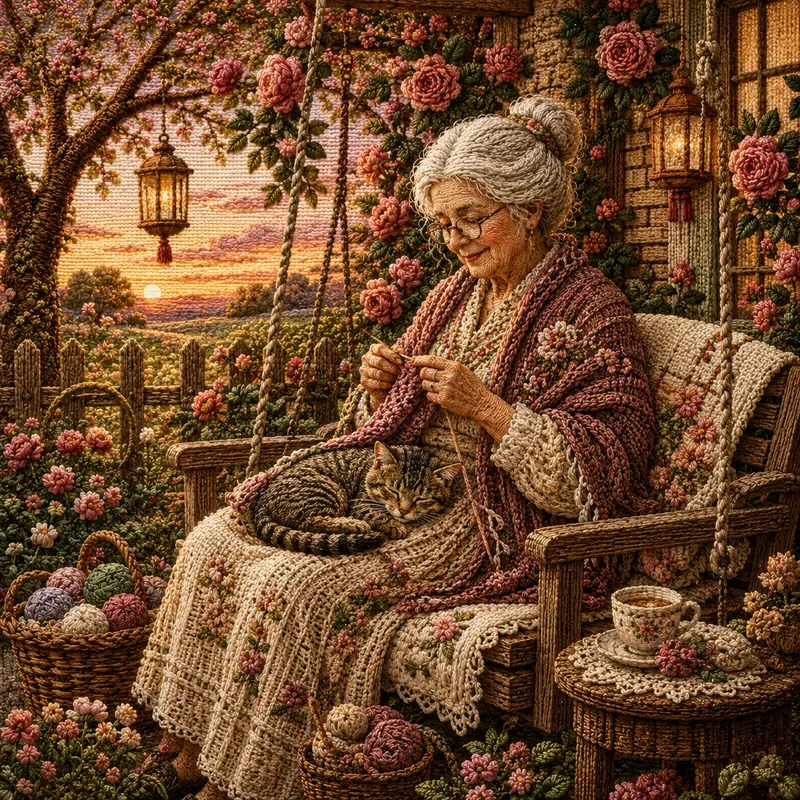 Embroidered Cottage Gardens
