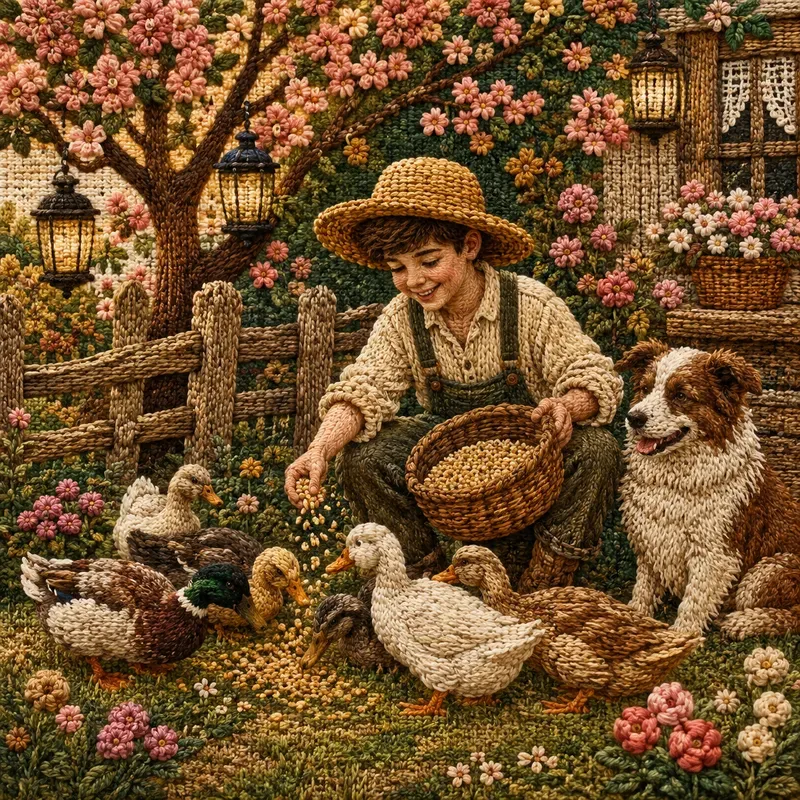 Embroidered Cottage Gardens