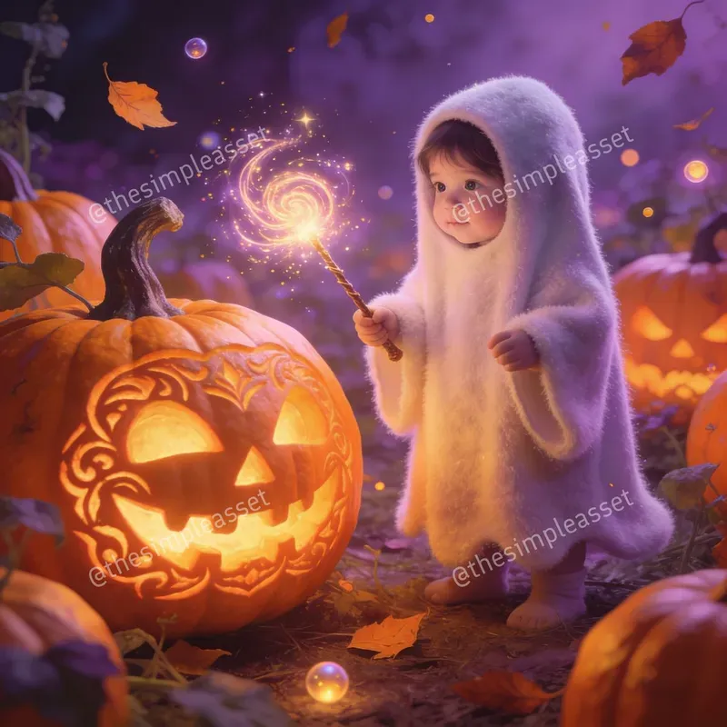 Whimsical Kids Halloween Art