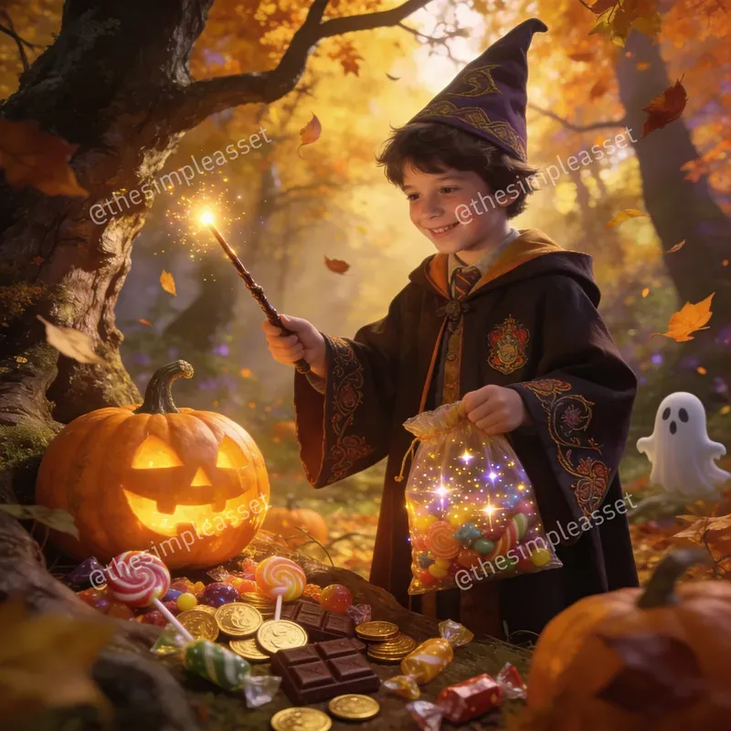 Whimsical Kids Halloween Art