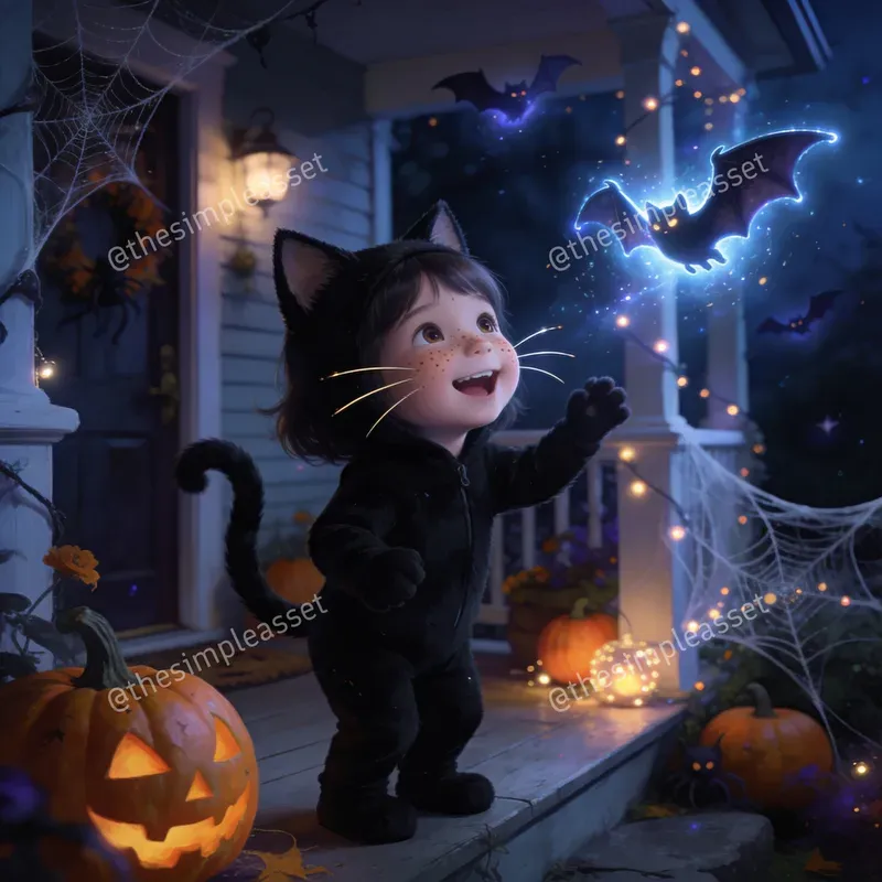 Whimsical Kids Halloween Art