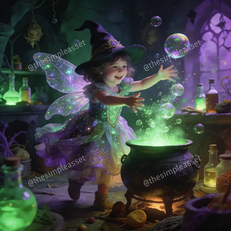 Whimsical Kids Halloween Art