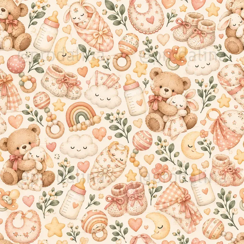 Cozy Baby Nursery Seamless Patterns