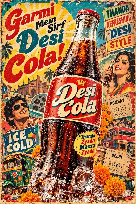 Retro Desi Pop Culture Posters