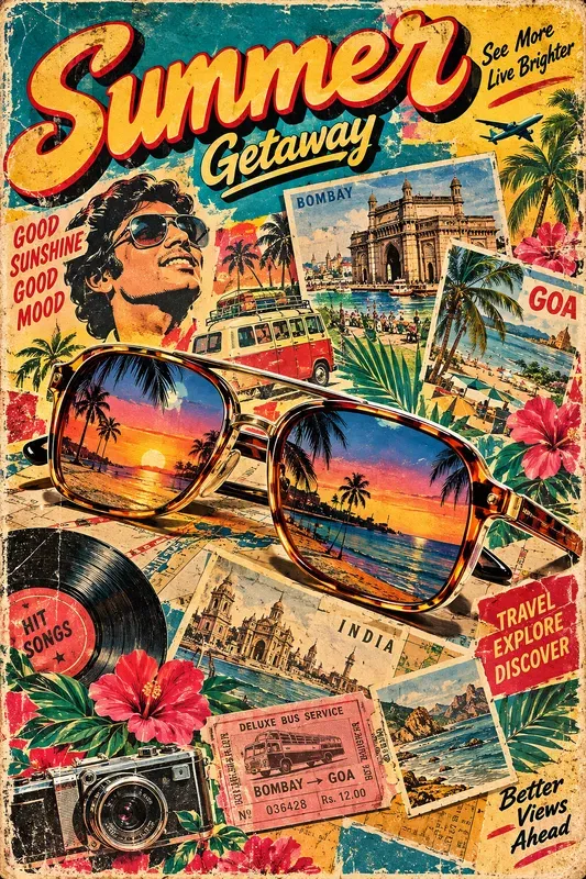 Retro Desi Pop Culture Posters
