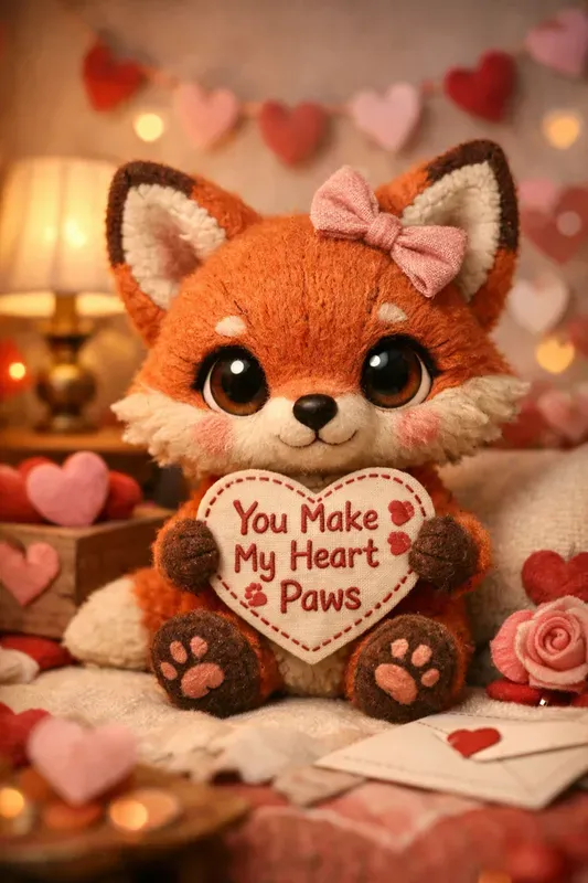 Handcrafted Animal Valentine Portraits