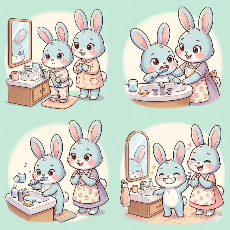 Cute Animal Story Sequential Squares