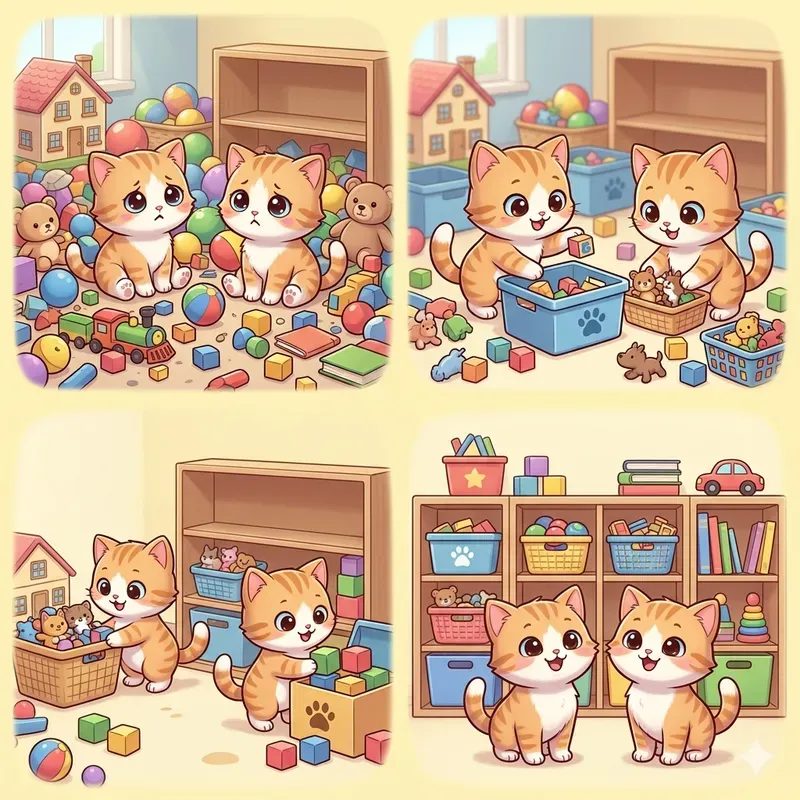 Cute Animal Story Sequential Squares