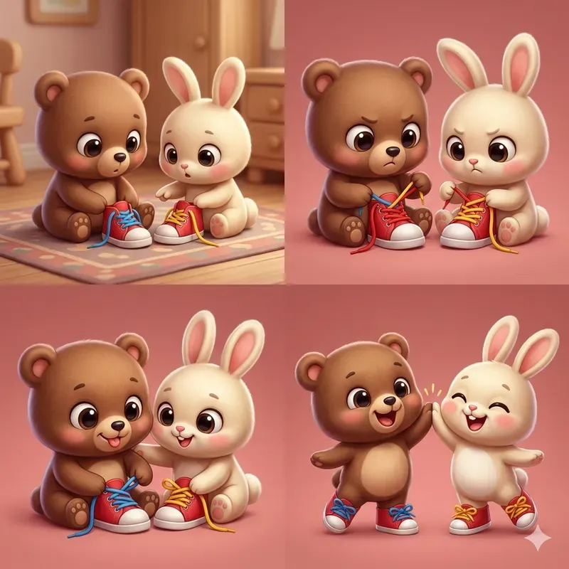 Cute Animal Story Sequential Squares