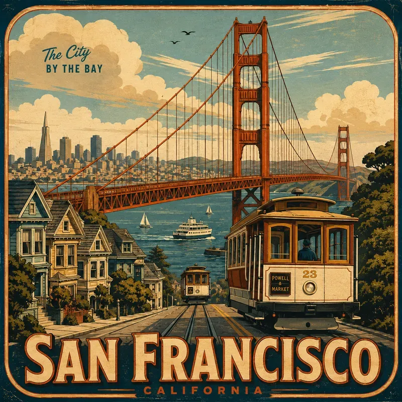 Vintage City Travel Poster Art