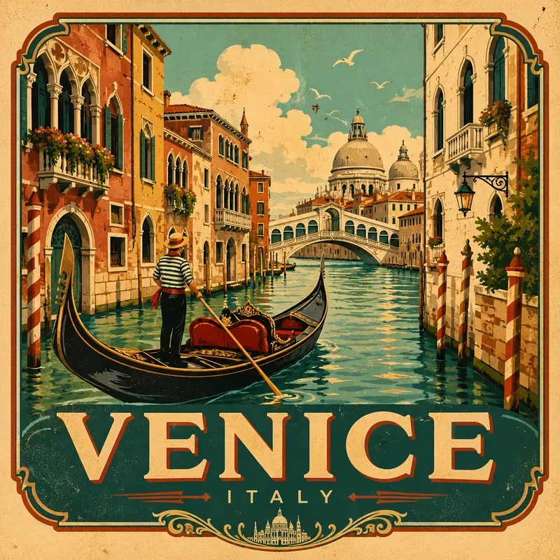 Vintage City Travel Poster Art