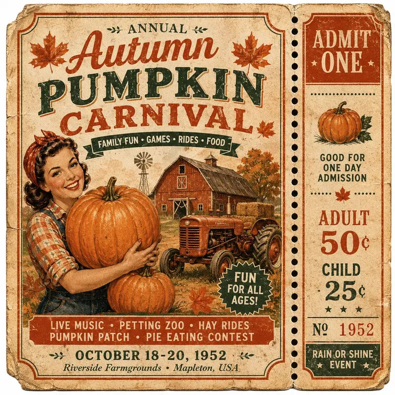 Vintage Retro Event Ticket Generator