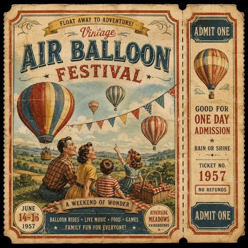 Vintage Retro Event Ticket Generator