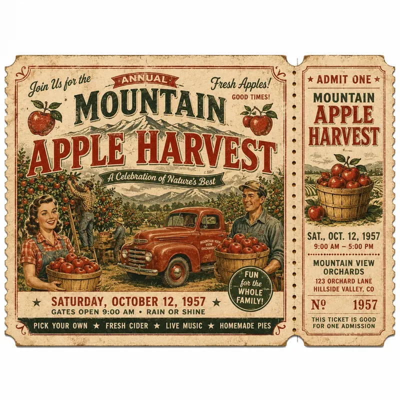Vintage Retro Event Ticket Generator