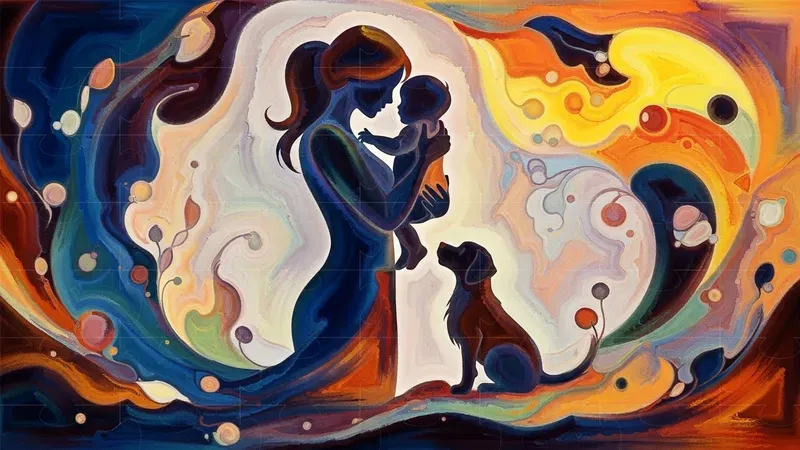 Families And Pets Abstract Art
