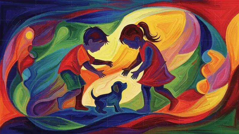 Families And Pets Abstract Art