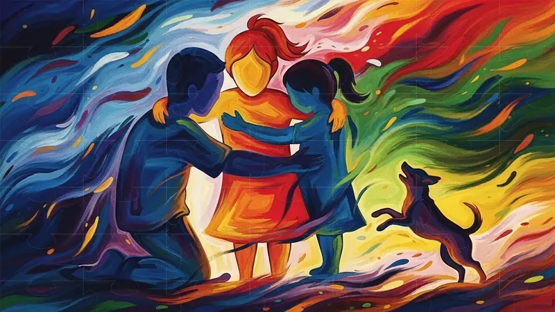 Families And Pets Abstract Art