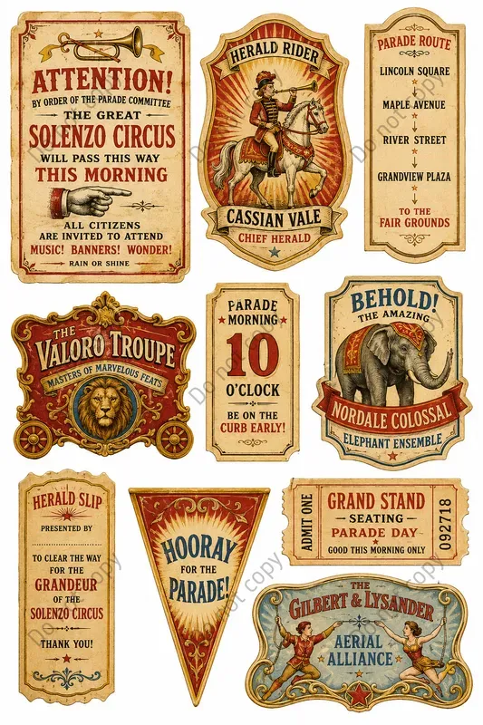Circus Parade Day Ephemera