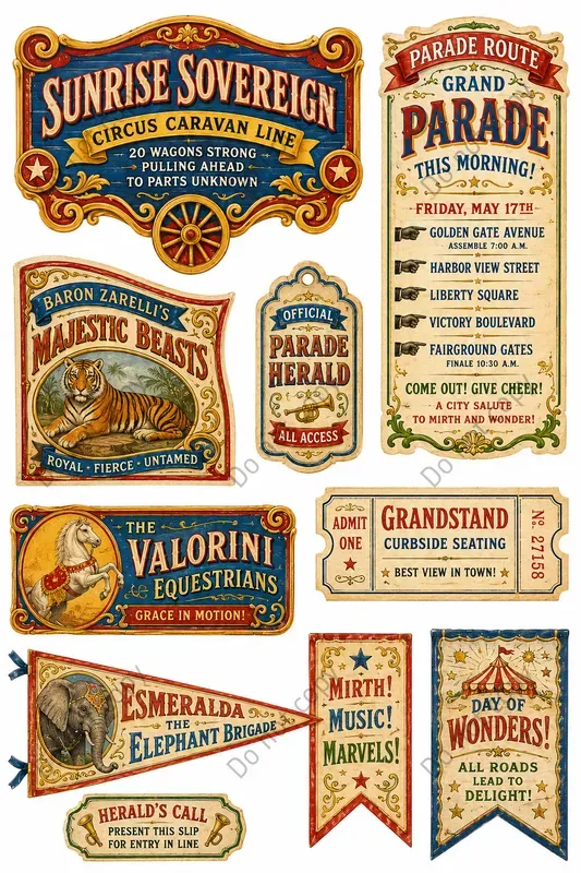 Circus Parade Day Ephemera