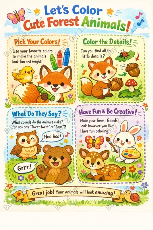 Playful Kids Coloring Book Instructions
