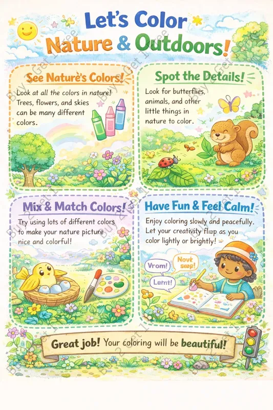 Playful Kids Coloring Book Instructions
