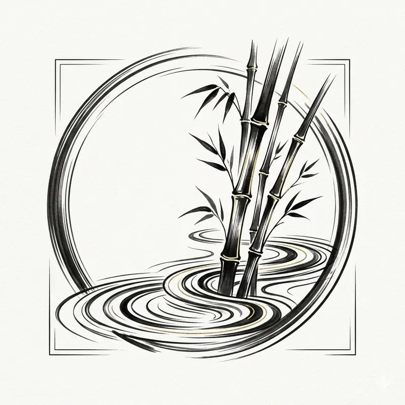 Japandi Minimalist Line Art Tattoo Logos