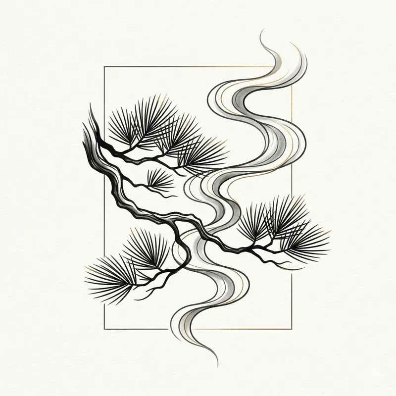 Japandi Minimalist Line Art Tattoo Logos