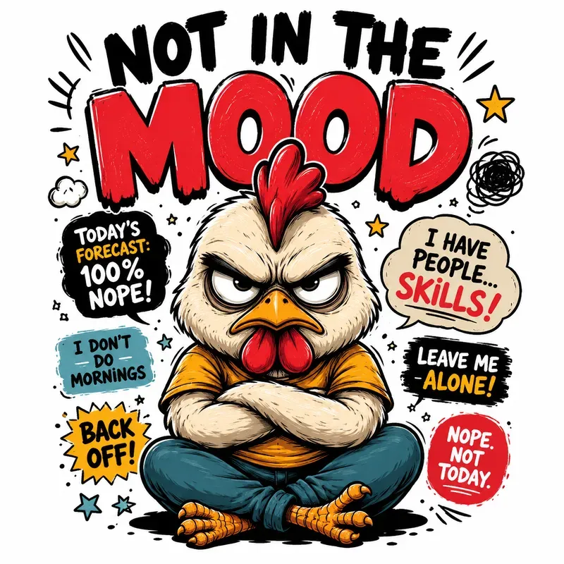 Moody Cartoon Sticker Characters