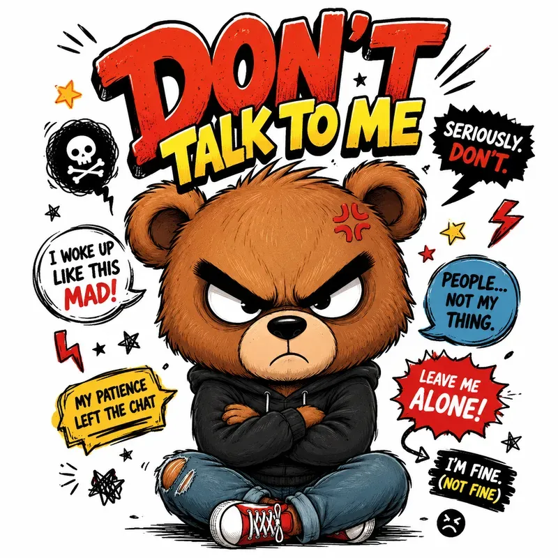 Moody Cartoon Sticker Characters