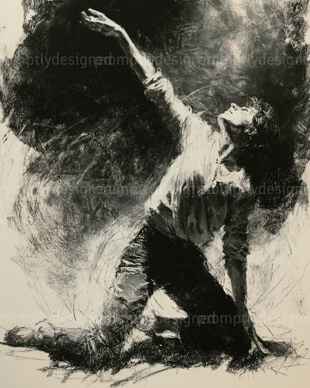 Expressive Charcoal Art