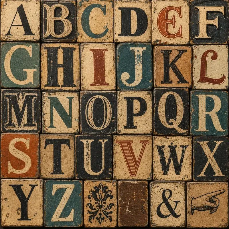 Antique Alphabet Collages