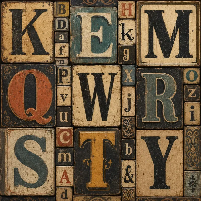 Antique Alphabet Collages