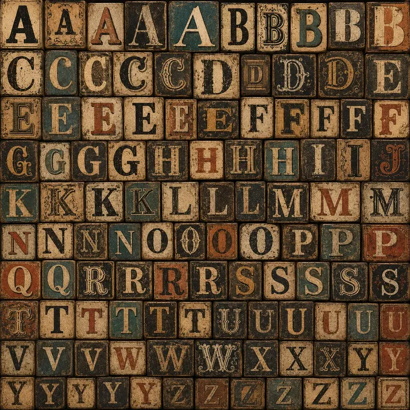 Antique Alphabet Collages