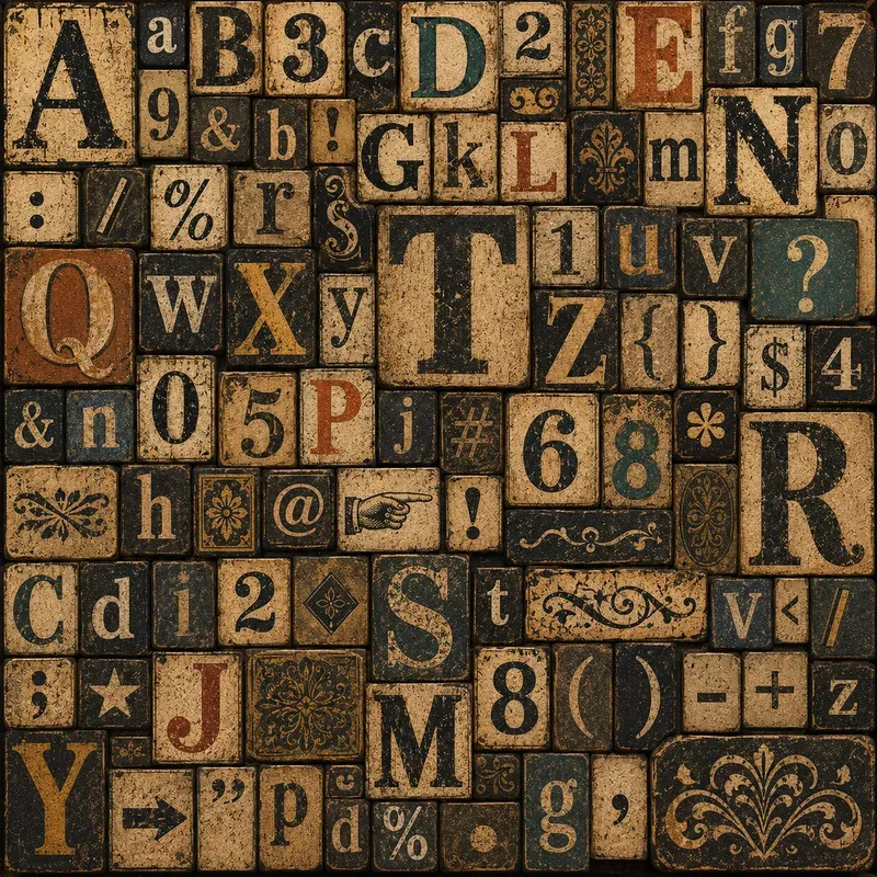 Antique Alphabet Collages