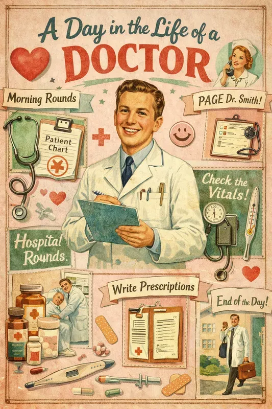 Day In Life Retro Collage Poster Makers