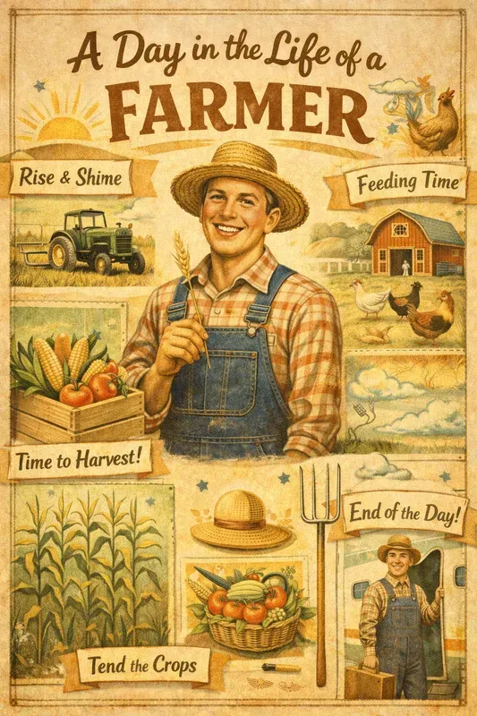 Day In Life Retro Collage Poster Makers