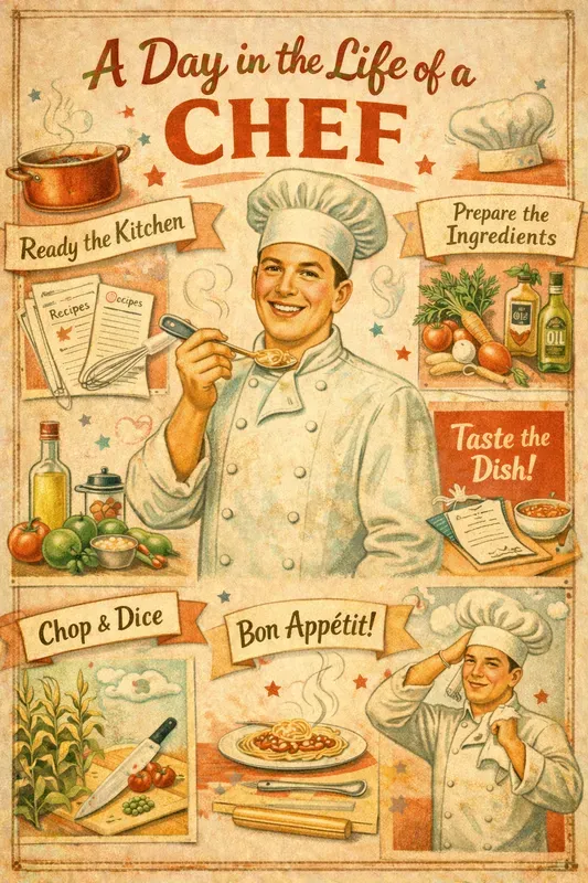 Day In Life Retro Collage Poster Makers