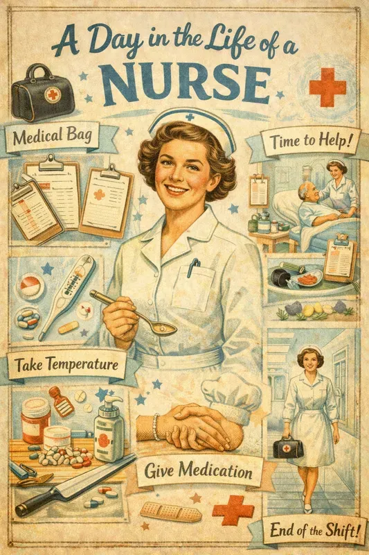 Day In Life Retro Collage Poster Makers