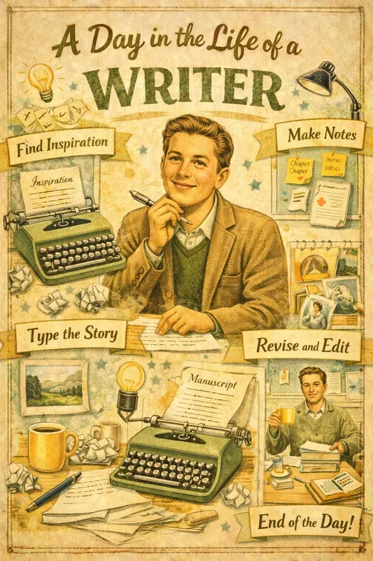 Day In Life Retro Collage Poster Makers