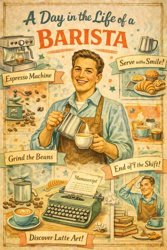 Day In Life Retro Collage Poster Makers