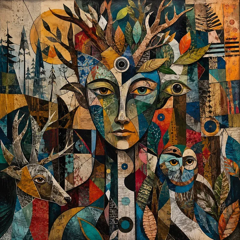 Abstract Faces Collages