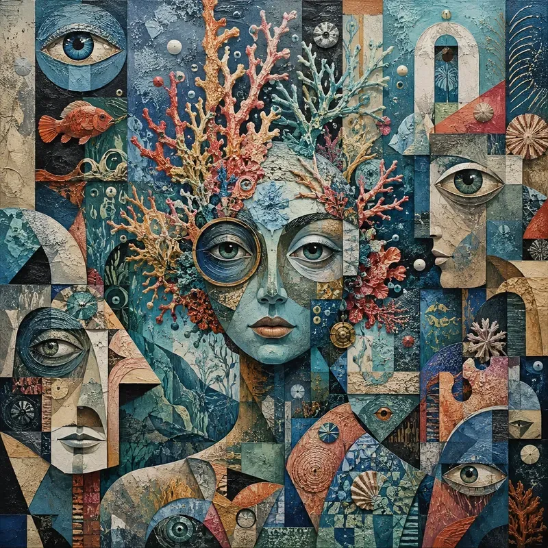 Abstract Faces Collages