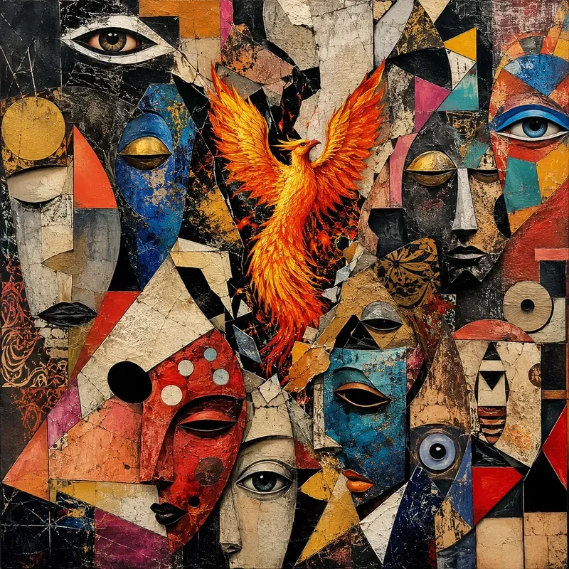 Abstract Faces Collages