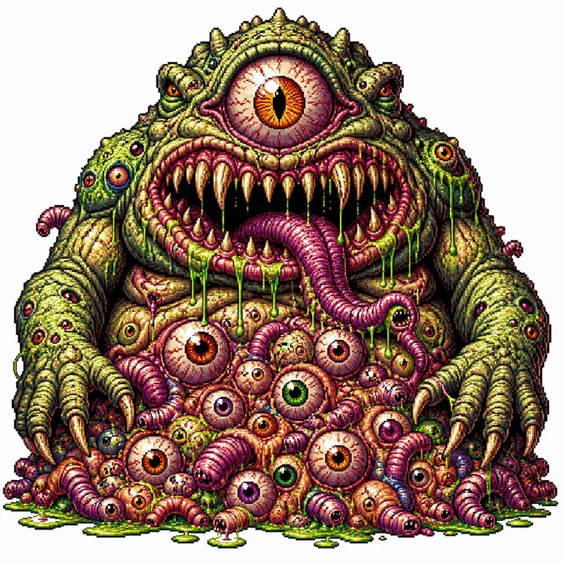 Retro Pixel Horror Monsters