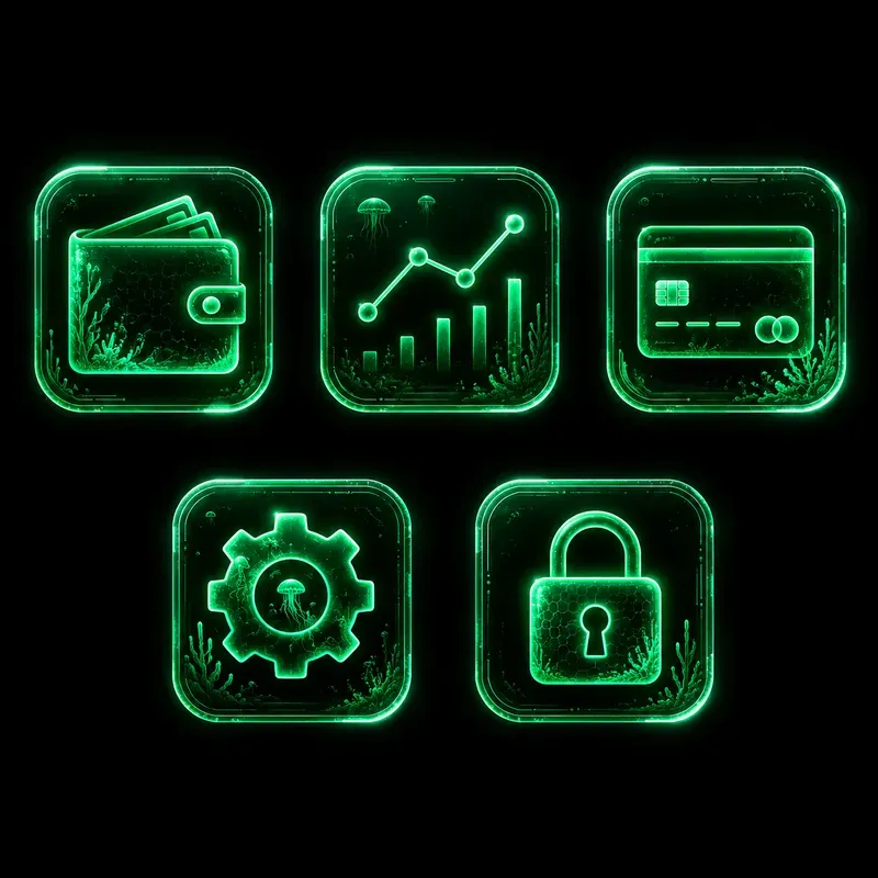Bioluminescent Darkmode UI Asset Kits